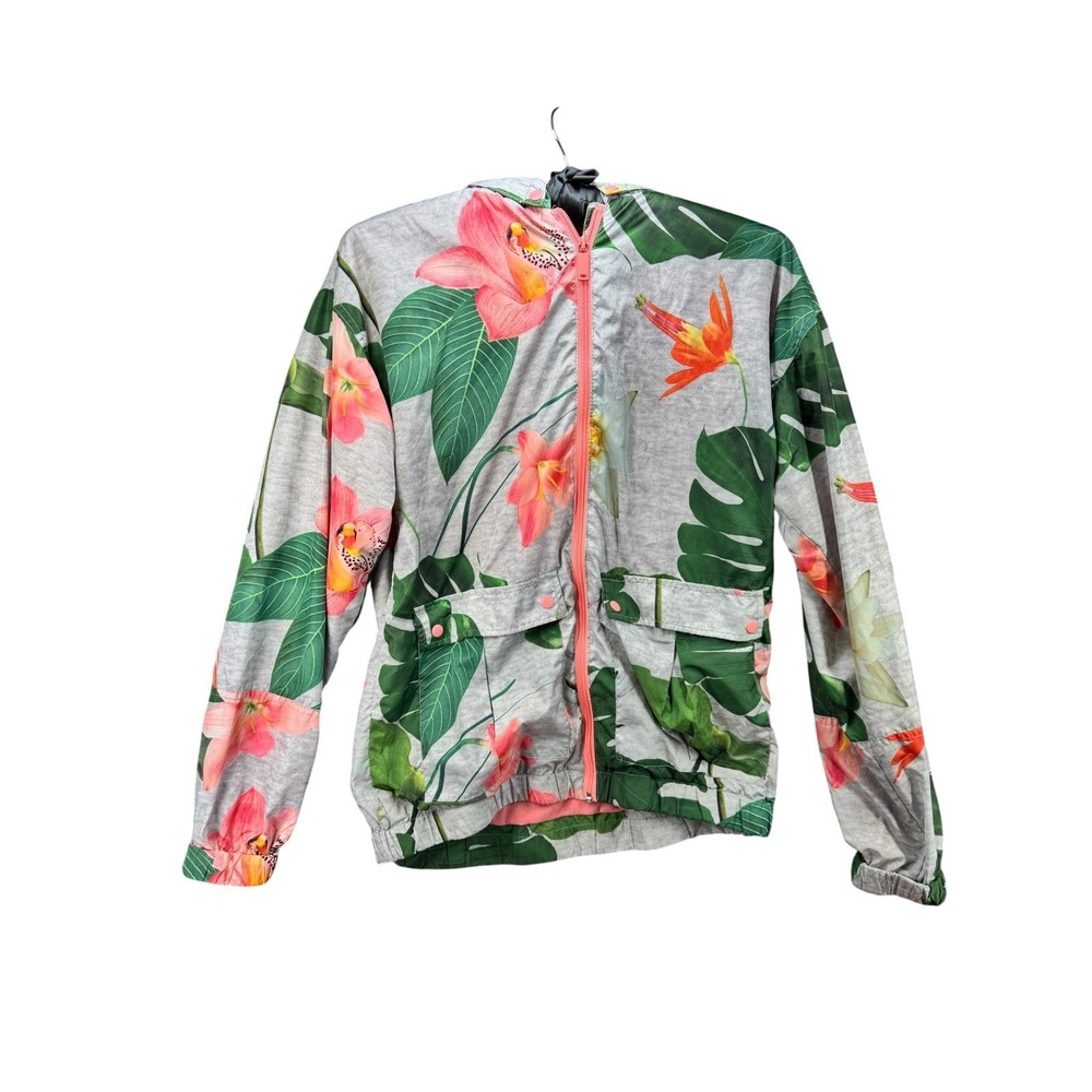 H&M Love The Outdoors Floral Windbreaker Jacket Women's XS/S Youth 14Y+ Hood